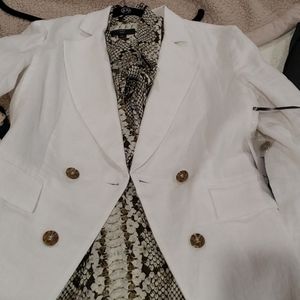 White linen blazer